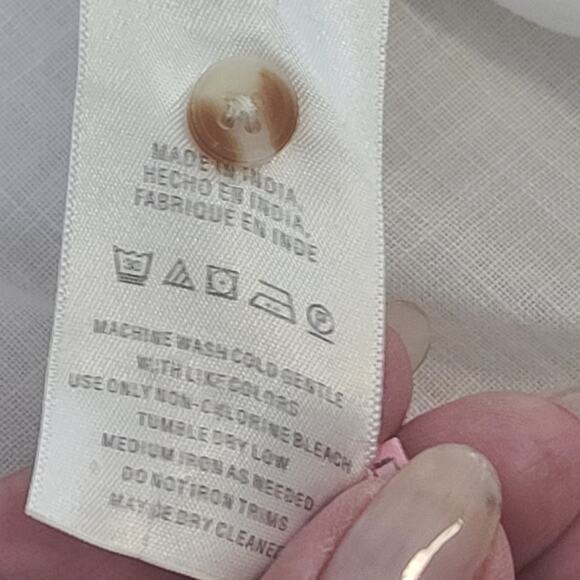 Maeve by Anthropologie Marva linen lace up tunic top Sz 6 resort Wear Lagenlook - Picture 7 of 10